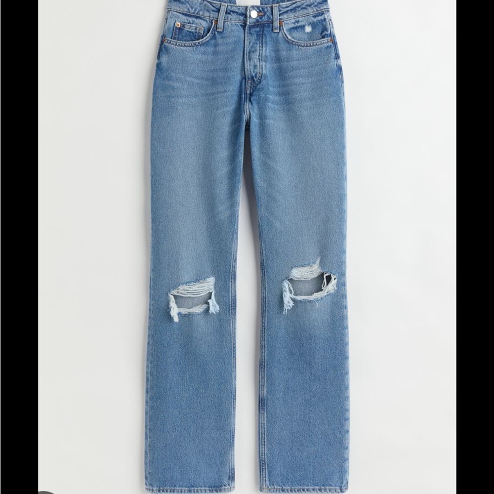 H&M | Buttonfly Straight Leg Jeans